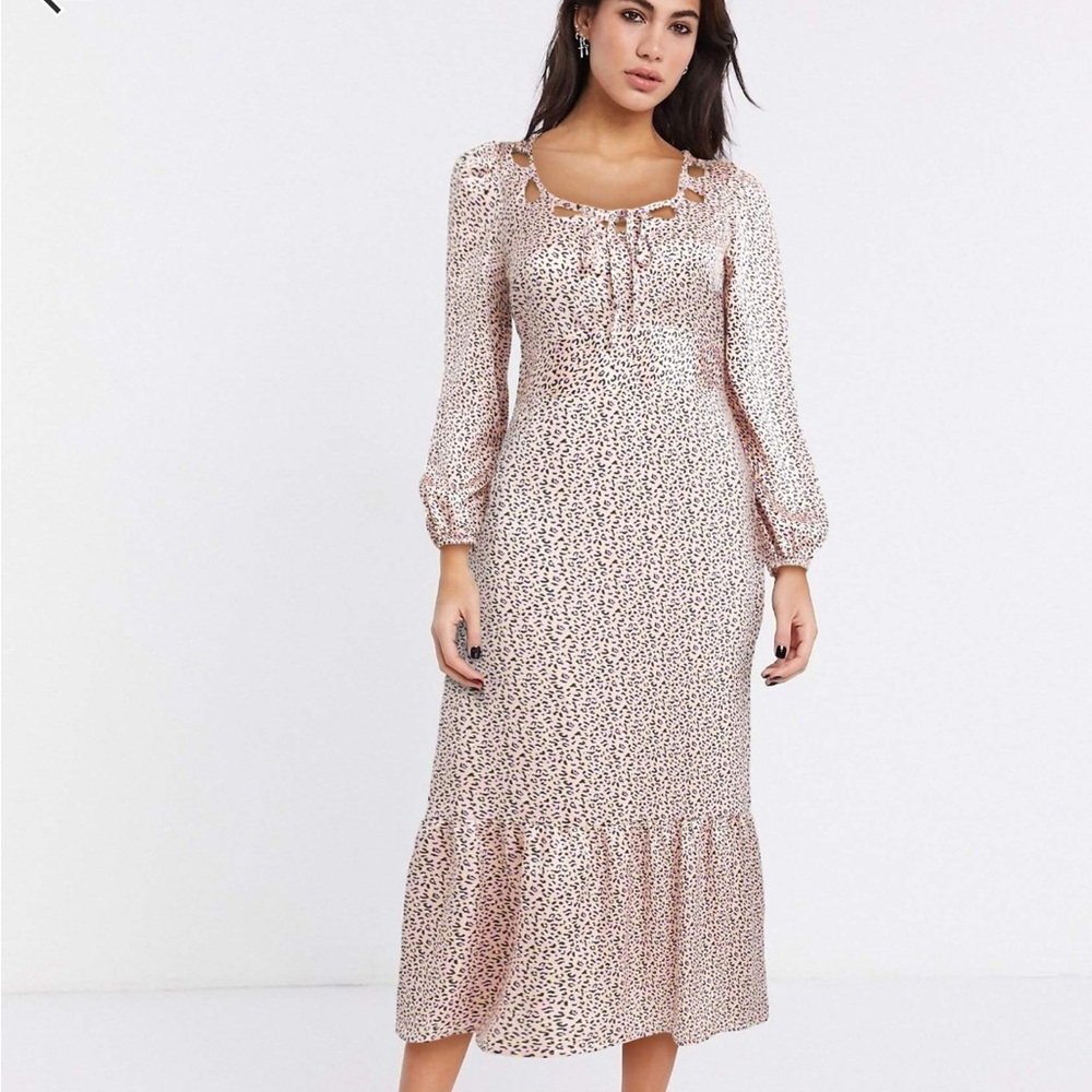 Topshop looped neck midi dress